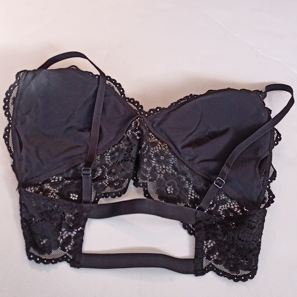 ❣️🔥💕 Pullover Black Embroidered Lace Bralette with Thin Removable Padded Cups - Picture 9 of 10